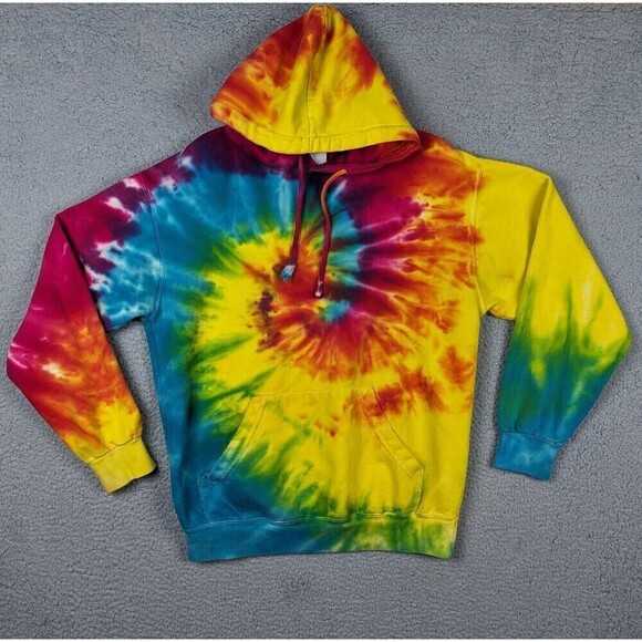 Colortone Hoodie Adult Small Multi Color Tie Dye Hippie Sweater Pullover - Picture 1 of 9